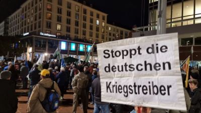 Montagsdemo Dresden Kulturpalast Protest Montag 16.10.2023 Foto-03