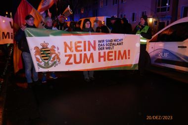 Asyl-Protest Dresden Nein zum Heim Lwenhainer Strae 20.12.2023