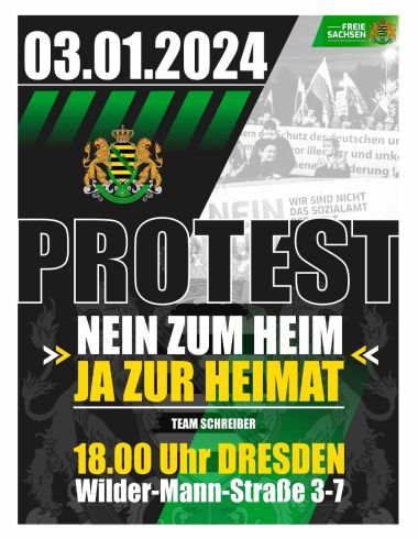 Demonstration gegen Asyl-Heim Wilder-Mann-Strasse in Dresden-Trachau