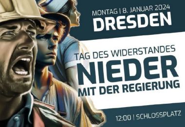 Demonstration in Dresden: Arbeiter-Generalstreik und Bauern-Protest
