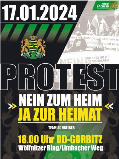 Demonstration gegen Asyl-Heim-Container in Dresden-Gorbitz