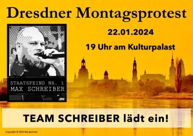 22.01.2024 Montagsdemo Dresden Team Schreiber