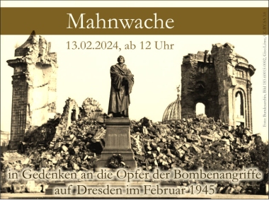 13.02.2024 Mahnwache 13 Februar an der Frauenkirche Dresden